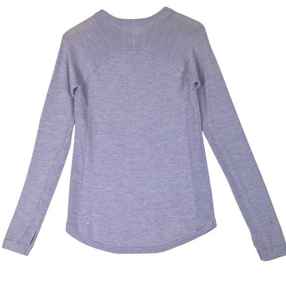 Lululemon Sit In Lotus Sweater Merino Wool Womens Small Heathered Lilac Tunic - Picture 4 of 13